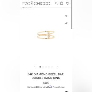 Zoe Chicco 14k Diamond Bezel Bar Ring